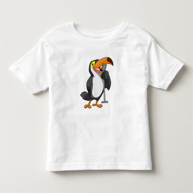 Toucan på Music med mikrofon T Shirt (Framsida)