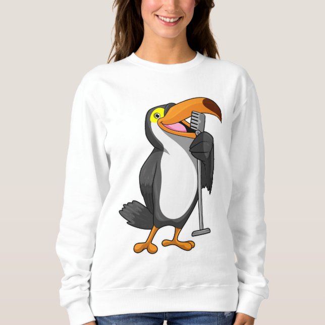 Toucan på Music med mikrofon T Shirt (Framsida)