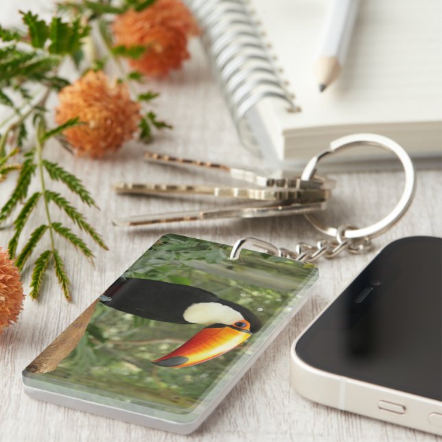 Toucan på träd gren nyckelring (Högra Framsidan)