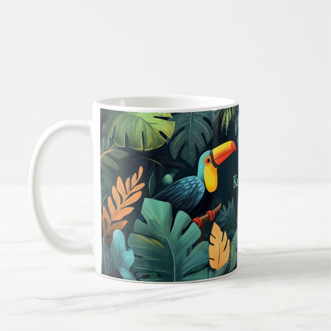 Toucan Paradise: Anpassade Design Kaffemugg (Vänster)