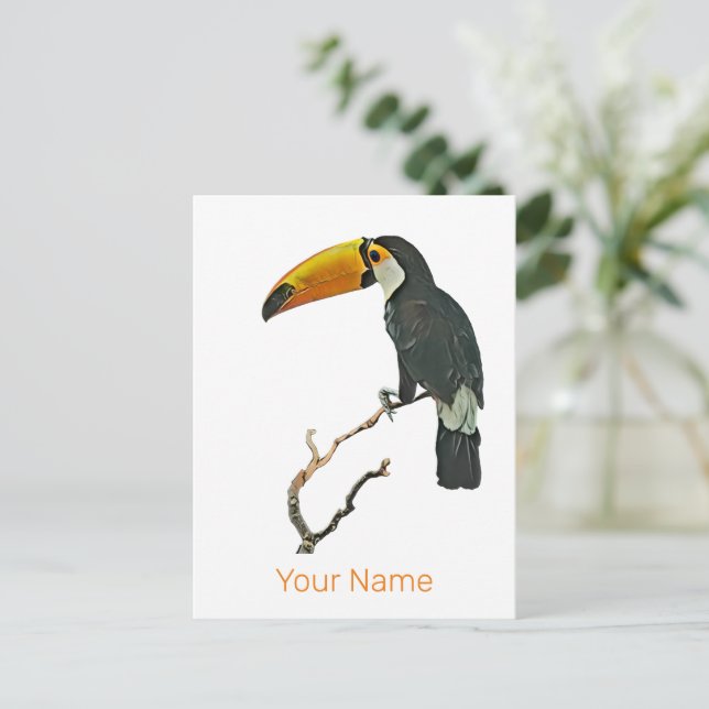 Toucan Porträtt Animal Tropical Bird Design Helg Vykort (Stående Fram)