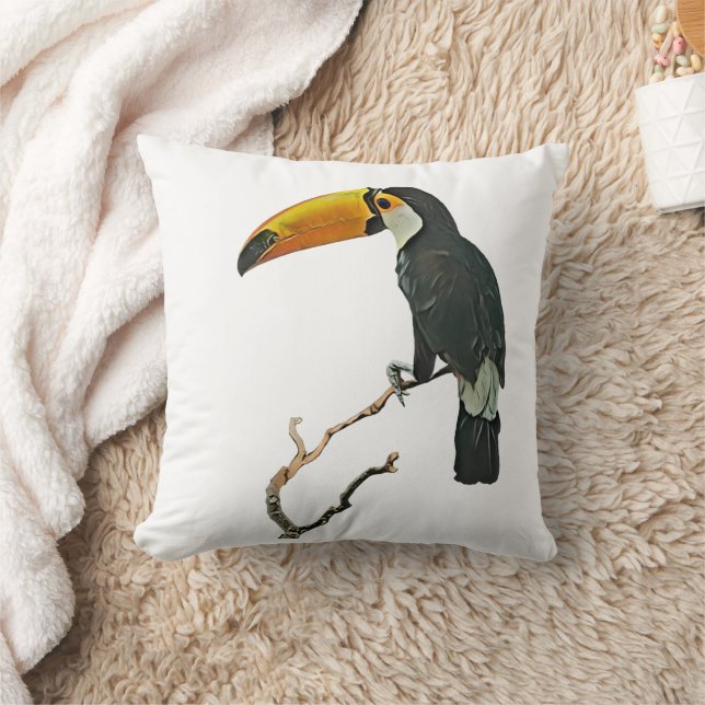 Toucan Porträtt Animal Tropical Bird Design Kudde (Filt)