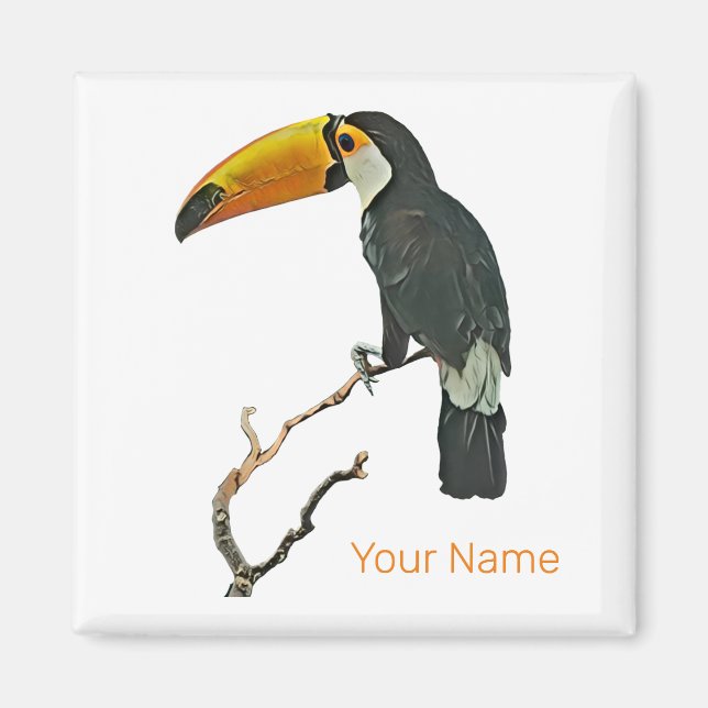 Toucan Porträtt Animal Tropical Bird Design Magnet (Framsidan)