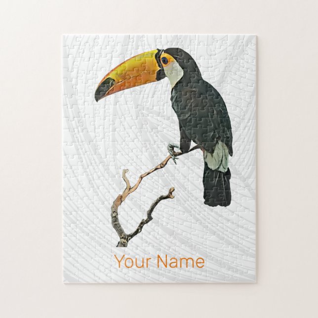 Toucan Porträtt Animal Tropical Bird Design Pussel (Vertikal)