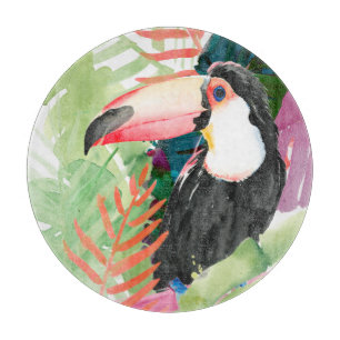 Toucan Porträtt med Tropical Löv