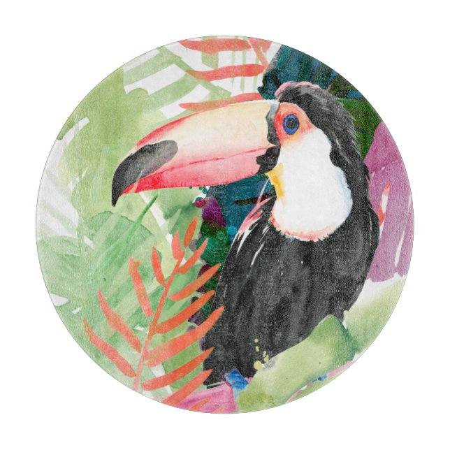 Toucan Porträtt med Tropical Löv (Framsidan)