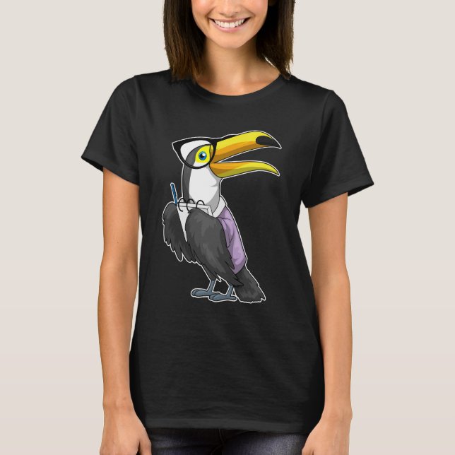 Toucan Secretary Anteckningsblock T Shirt (Framsida)