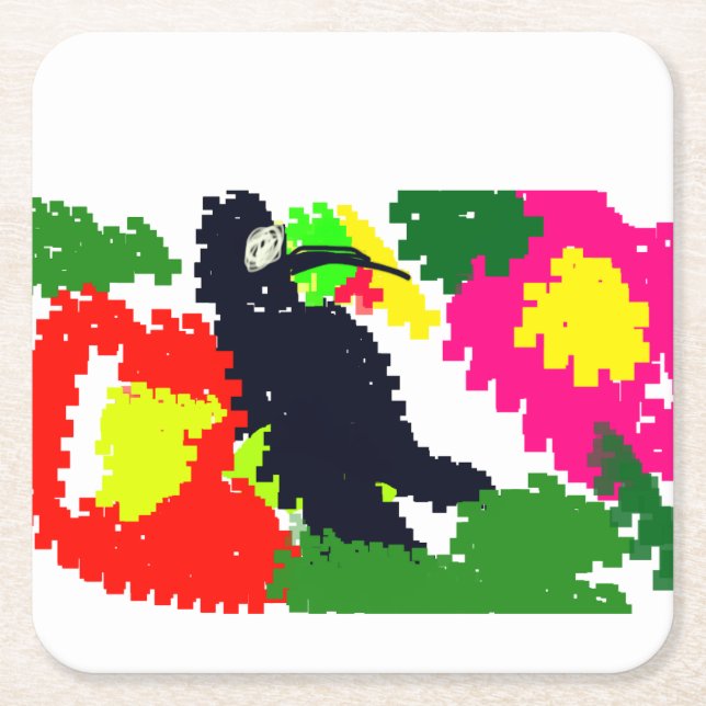 Toucan Summer Underlägg Papper Kvadrat (Framsidan)