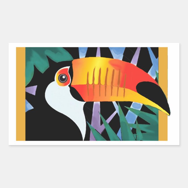 Toucan Tango Rektangulärt Klistermärke (Framsida)