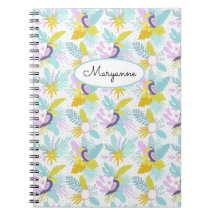Toucan Teal Lila Tropical Personalize Namn