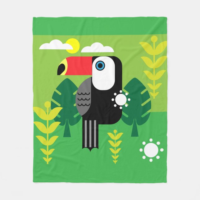 Toucan Tropical Bird Fleecefilt (Framsidan)