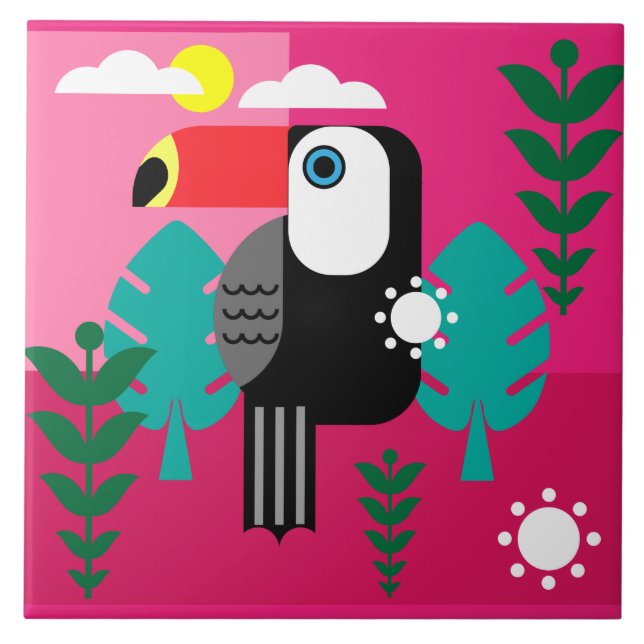 Toucan Tropical Bird Kakelplatta (Framsidan)