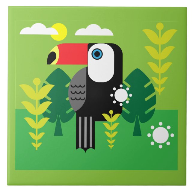 Toucan Tropical Bird Kakelplatta (Framsidan)