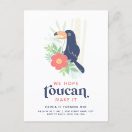 Toucan Tropical Handflatan Lämnar födelsedagsinbju Vykort
