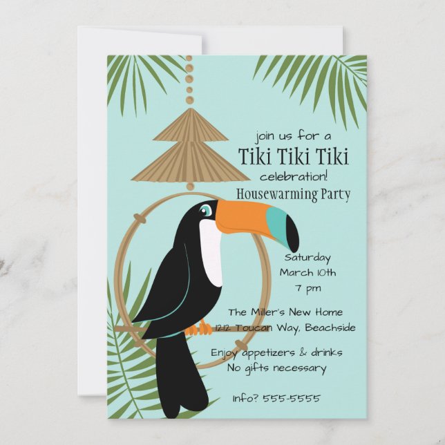 Toucan Tropical-inbjudan Inbjudningar (Framsida)