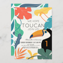 Toucan Tropical Löv Modern 1:a födelsedag