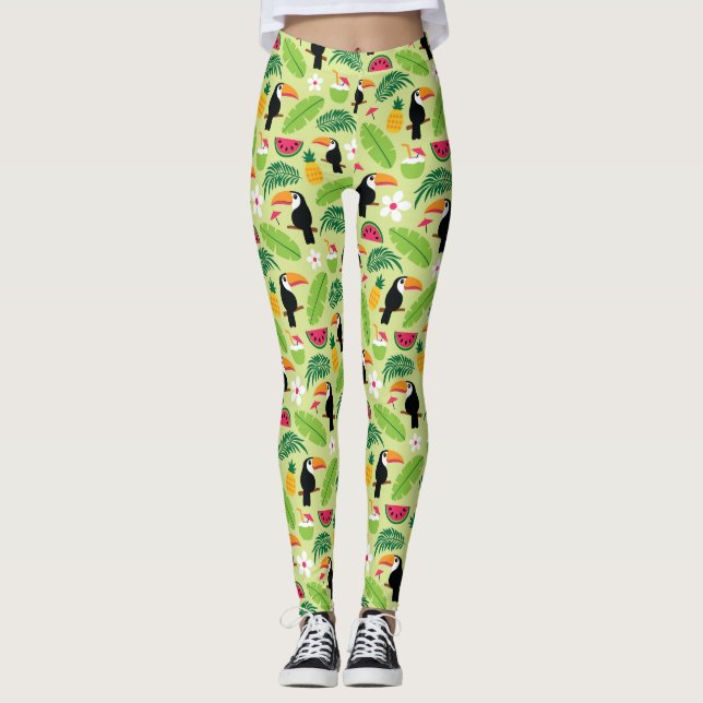 Toucan Tropical Summer Leggings (Framsida)
