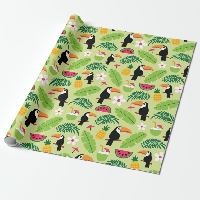 Toucan Tropical Summer Presentpapper (Utrullad)