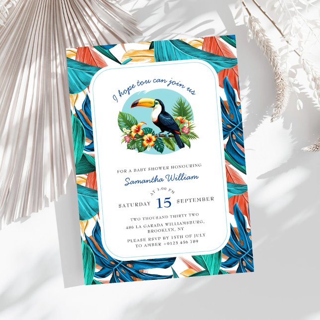Toucan Tropical Vibrant Summers Baby Shower Inbjudningar (Skapare uppladdad)