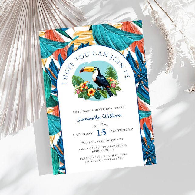 Toucan Tropical Vibrant Summers Baby Shower Inbjudningar (Skapare uppladdad)