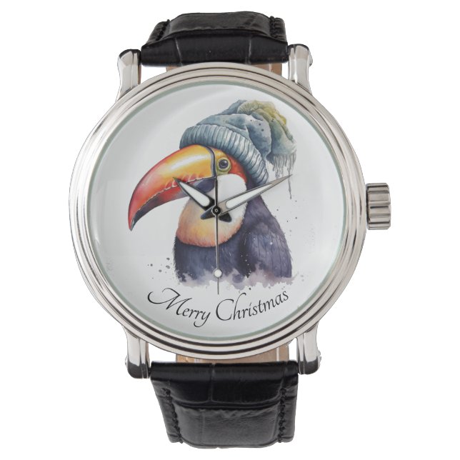 Toucan Winter Vibes, anpassningsbar Armbandsur (Framsida)