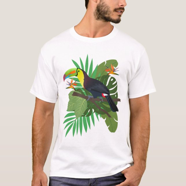 Toucan with leaves t shirt (Framsida)