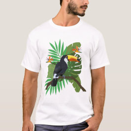 Toucan with leaves t shirt