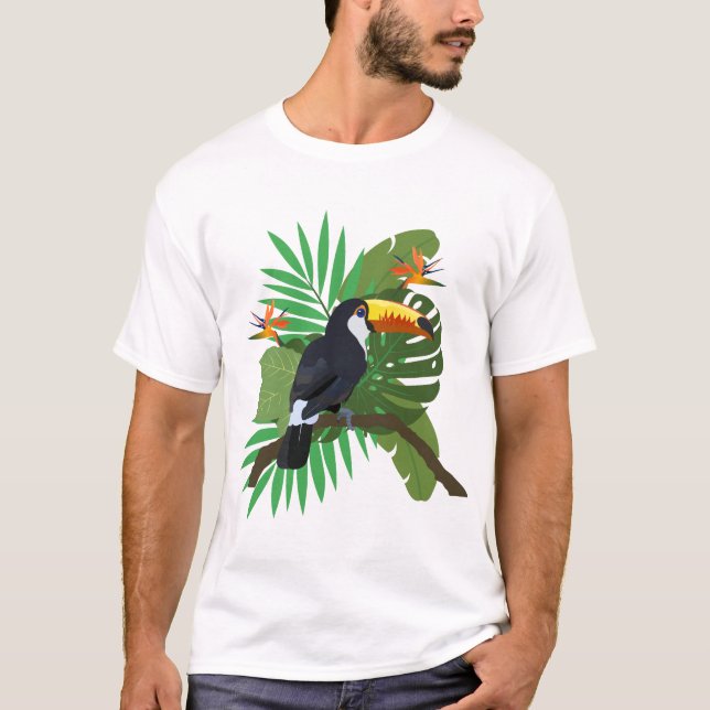 Toucan with leaves t shirt (Framsida)