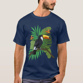 Toucan with leaves t shirt