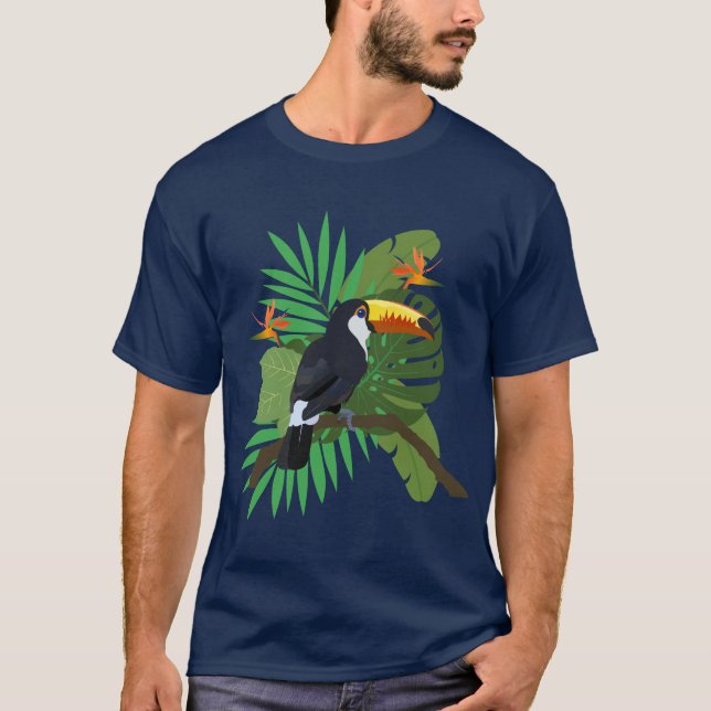 Toucan with leaves t shirt (Framsida)