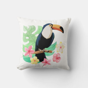 Toucan with Tropical Flowers Kudde