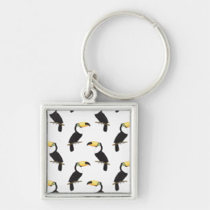 Toucans Fyrkantig Silverfärgad Nyckelring