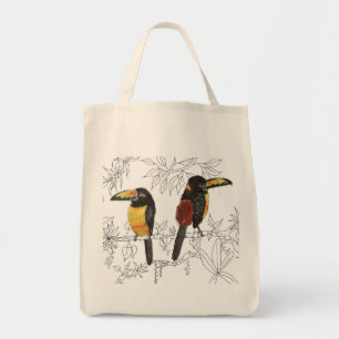 Toucans på en Livsmedel Tote Tygkasse