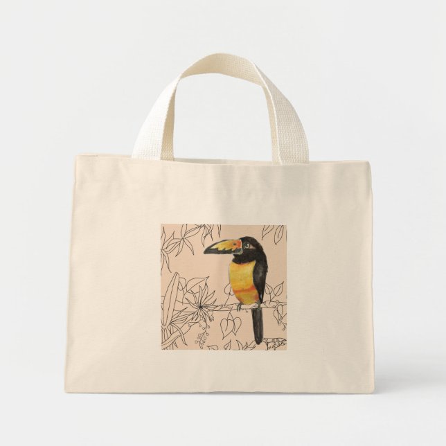 Toucans på ett litet Tote Mini Tygkasse (Framsidan)