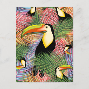 Toucans på Jungle Exotic Summer Mönster Vykort