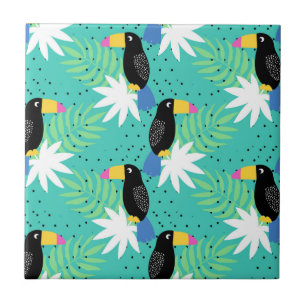 Toucans på kricka kakelplatta
