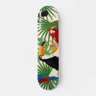 Toucans & Parrots Mönster Mini Skateboard Bräda 18,5 Cm