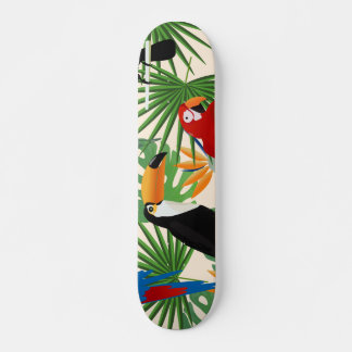 Toucans & Parrots Mönster Mini Skateboard Bräda 18,5 Cm