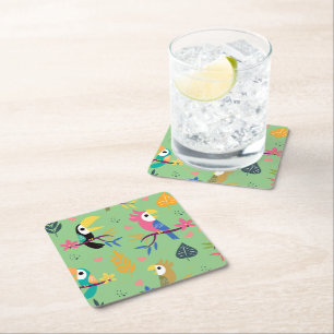 Toucans & Parrotts Underlägg Papper Kvadrat