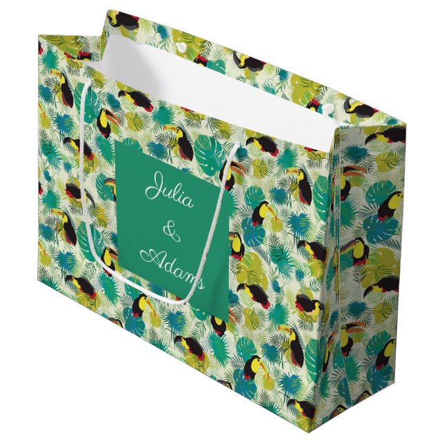 Toucans White Gift Bag (Framsidan Vinklad)
