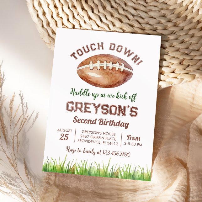 Touch Down Football Boy Birthday Inbjudningar (Skapare uppladdad)