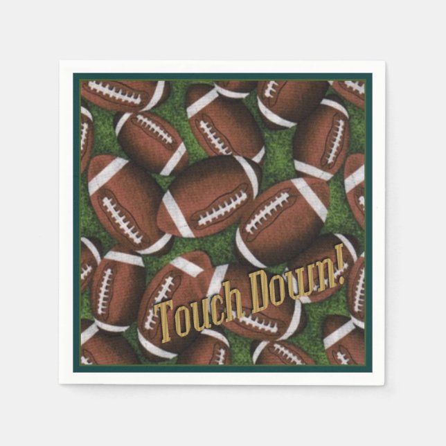 Touch Down Football Mönster Napkins Pappersservett (Framsidan)