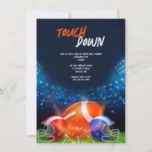 Touch Down Football Party Inbjudningar
