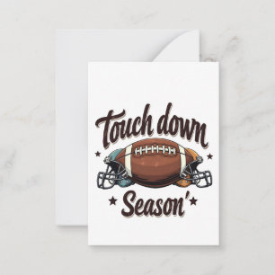 Touch down Season Fantasy Football Rugby Gift Anteckningskort