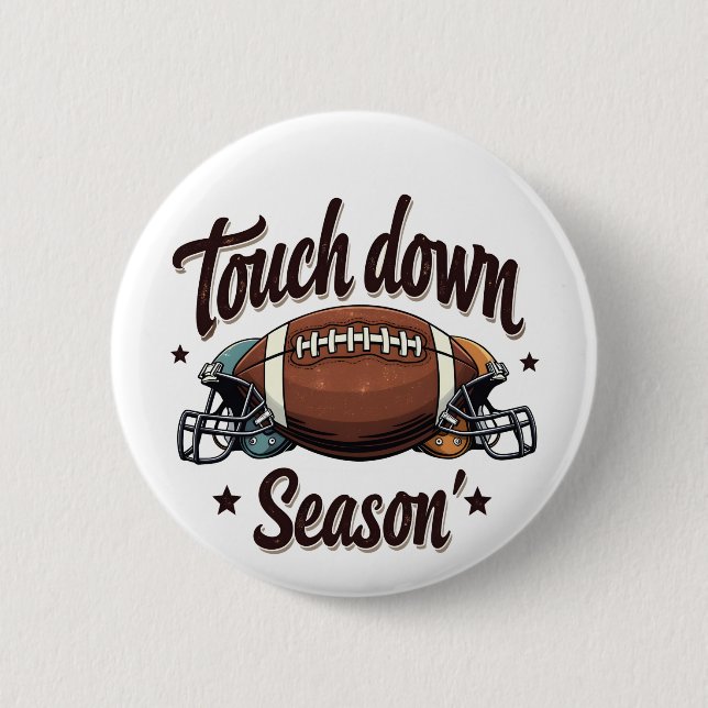 Touch down Season Fantasy Football Rugby Gift Knapp (Framsida)