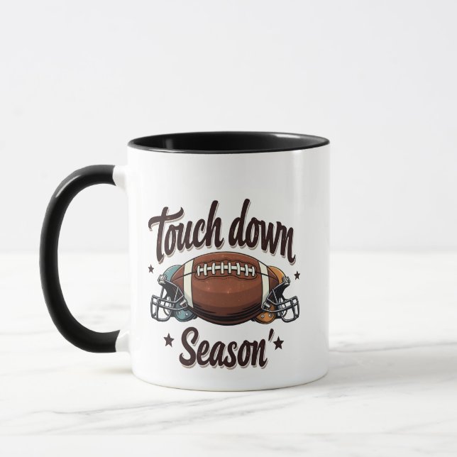 Touch down Season Fantasy Football Rugby Gift Mugg (Vänster)