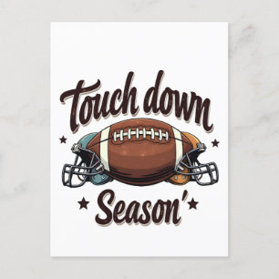 Touch down Season Fantasy Football Rugby Gift Vykort