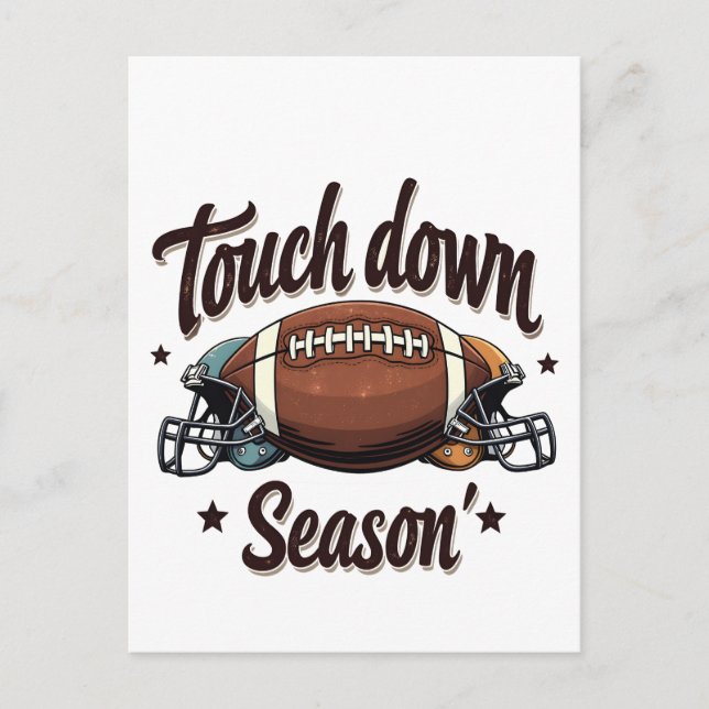 Touch down Season Fantasy Football Rugby Gift Vykort (Framsida)