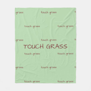 Touch Grass Minimalistisk Sålgrön Flanellfilt - Fleecefilt