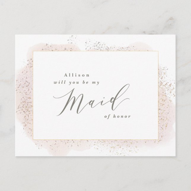  TOUCH MAID OF HONOR POSTCARD. INBJUDAN VYKORT (Framsida)